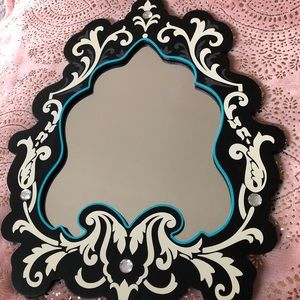 Black, White, and Blue Wall Hung Mirror